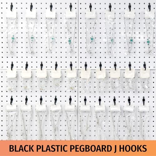Pegboard Plastic Hooks 100pc - Black Peg Board Hooks for Hanging Black 100PC
