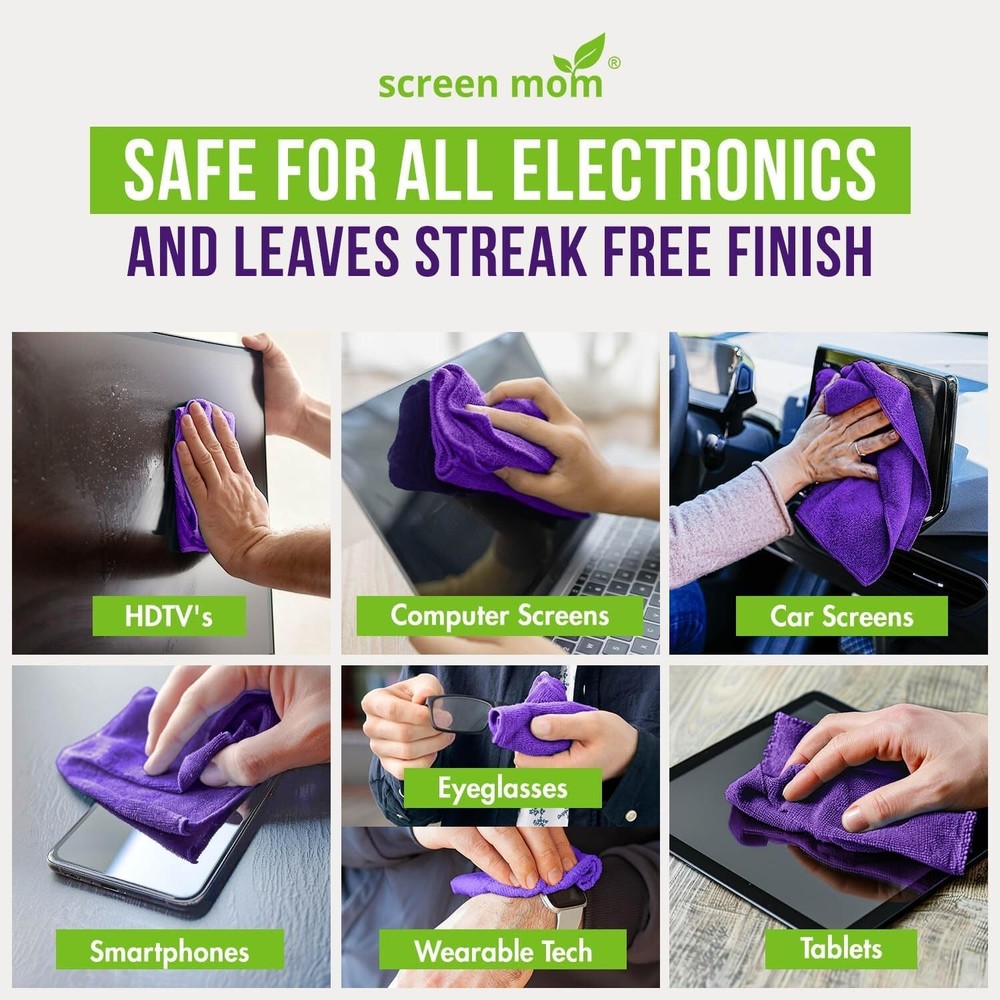 Professional-Grade 16oz Screen Cleaner Spray with Microfiber for All Devices