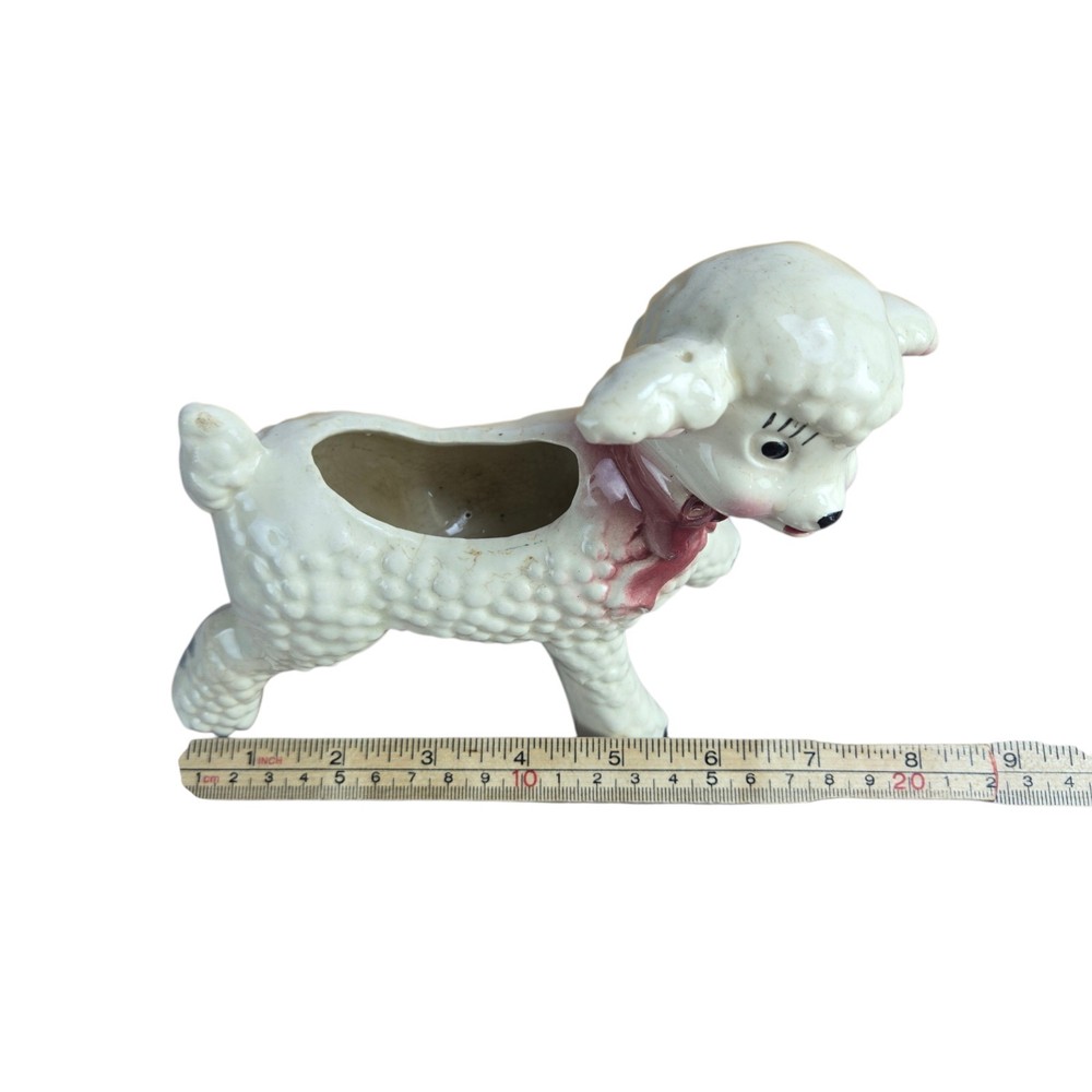 Vintage Ceramic Lamb Floral Planter 1961
