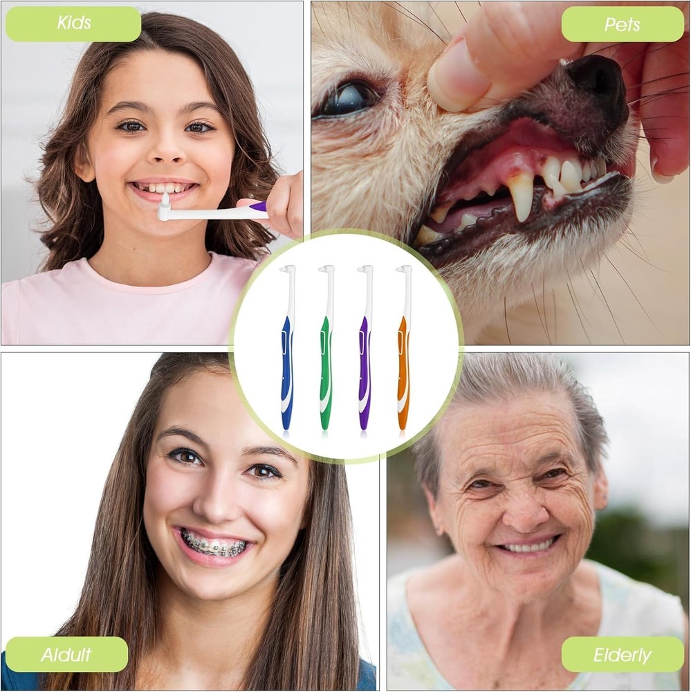 4pcs Tuft Toothbrush Single Tufted Slim Interspace Teeth Brushes End-tuft...
