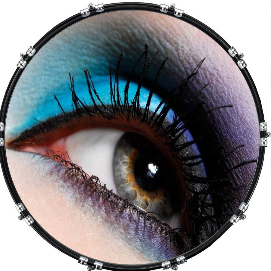 20" Custom Bass Kick Drum Front Head Graphical Eye Makeup