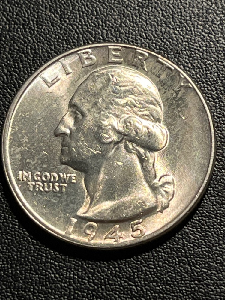 1945 Washington Quarter Gem BU - Sharp Strike Great Luster #2