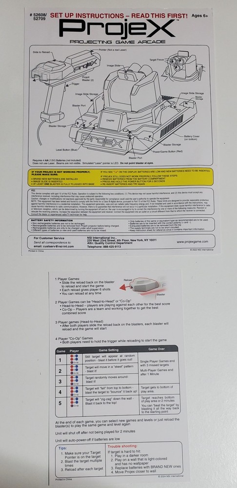 ProjeX Interactive Laser Game Arcade Animated Target-New open box