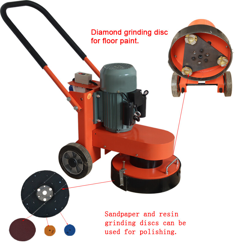 1PC Concrete Floor Cement Ground Grinder Polisher 220V w/Triangular Sticky Plate