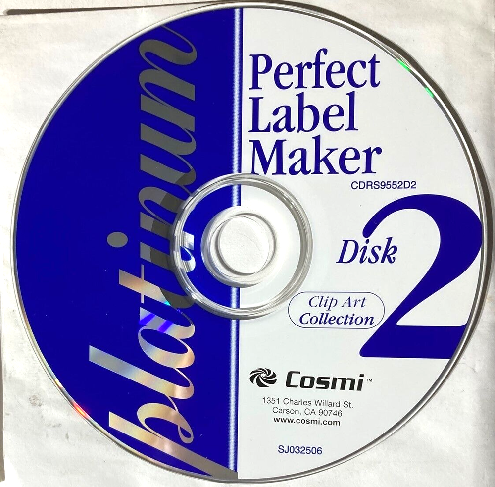Cosmi Platinum Perfect Label Maker 2-Disks