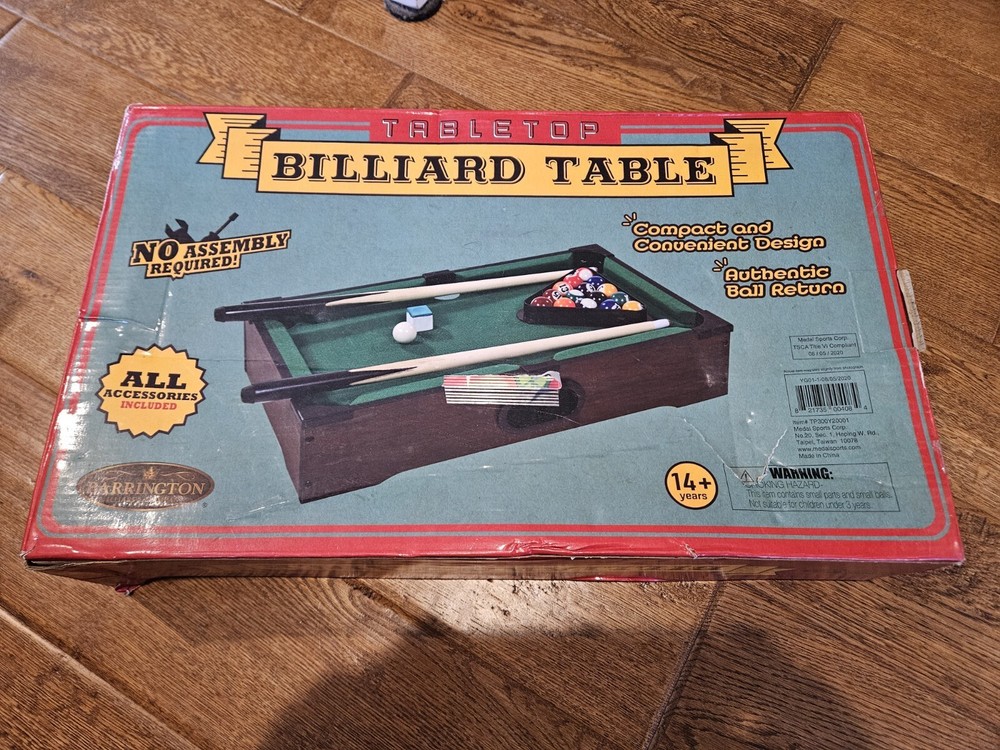 Mini Tabletop Pool Table Small Billiards Game Barrington Billiards Company Euc