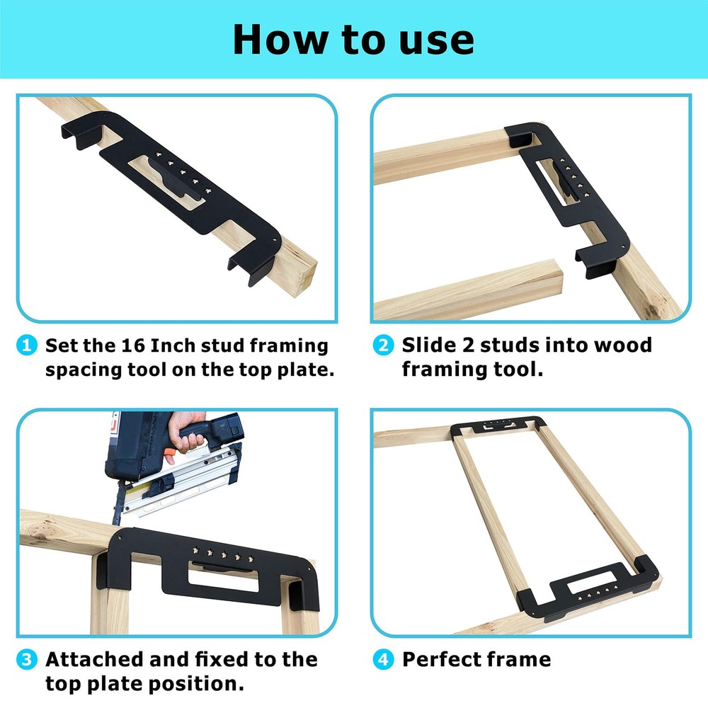 1PCS Framing Tools 16 Inch Stud Layout Tool, Framing Spacing Tool, Wall Stud ...