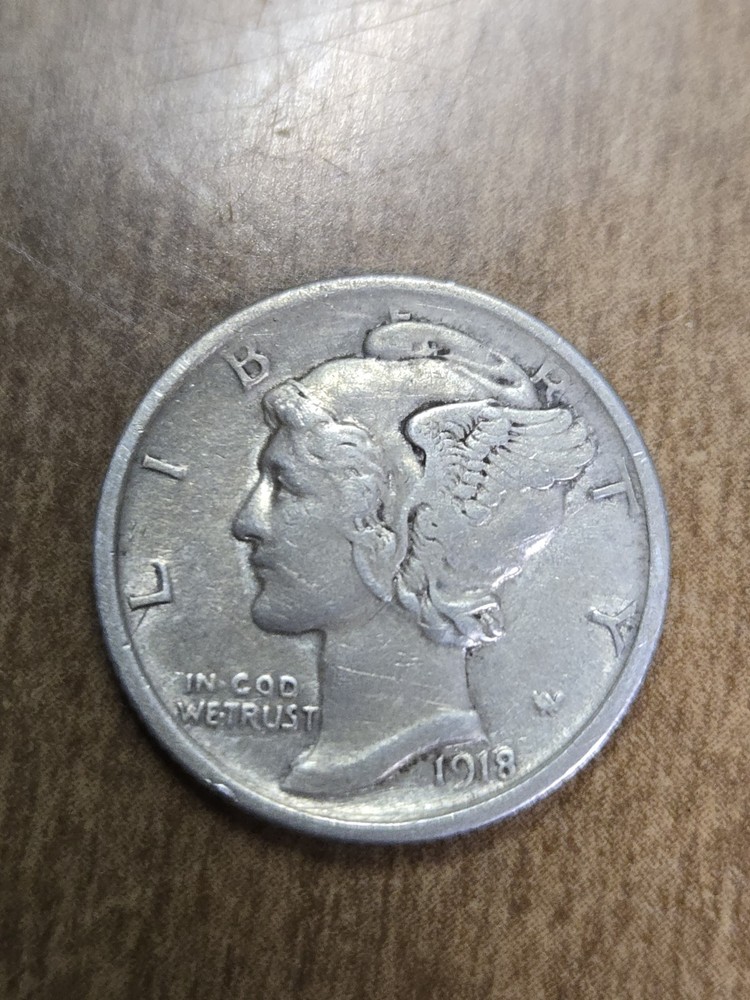 1918 Mercury Dime XF Condition