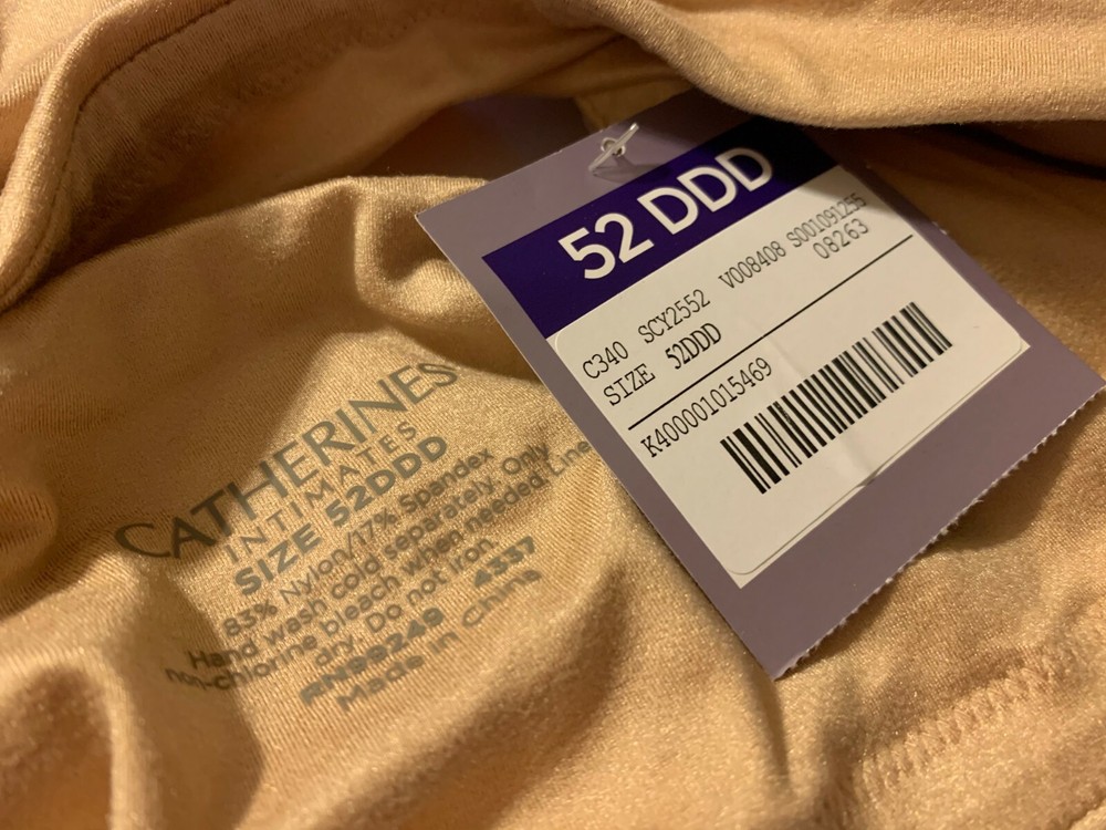 Catherines Full Coverage Smooth Bra Underwire Adjustable Beige Plus Size 52DDD