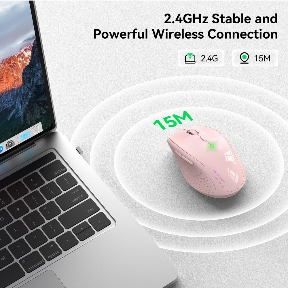 Wireless Mouse 2.4G USB Computer Mouse with 6-Level Adjustable 4800 DPI 30 Mo...