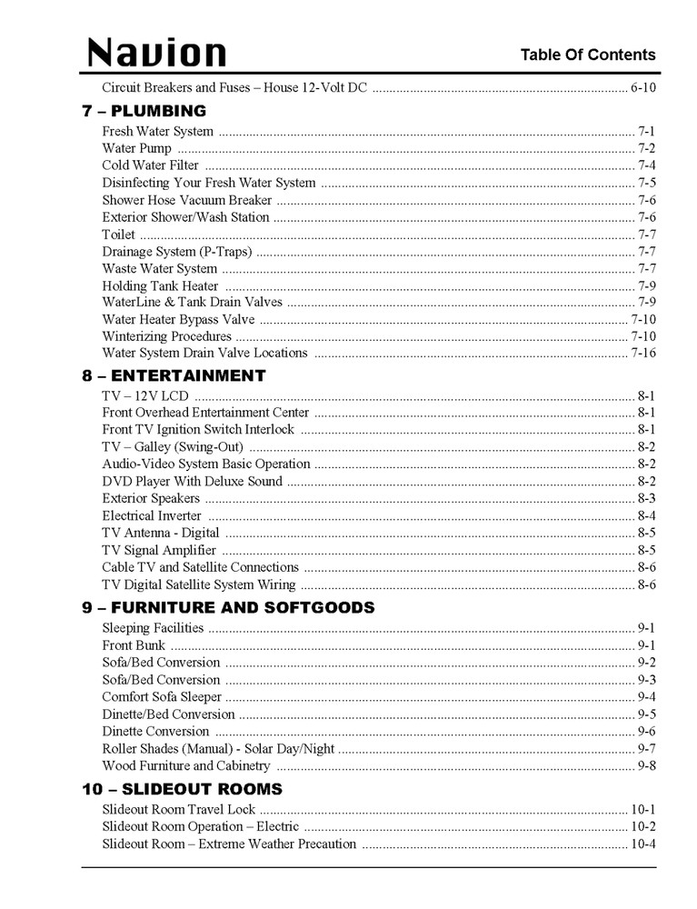 2012 Winnebago Navion Home Owners Operation Manual User Guide Coil Bound