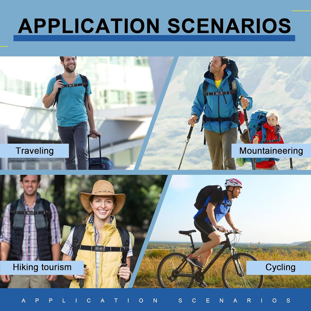 Backpack Chest Strap Add On, Elastic Backpack Sternum Strap, Heavy Duty Adjustab