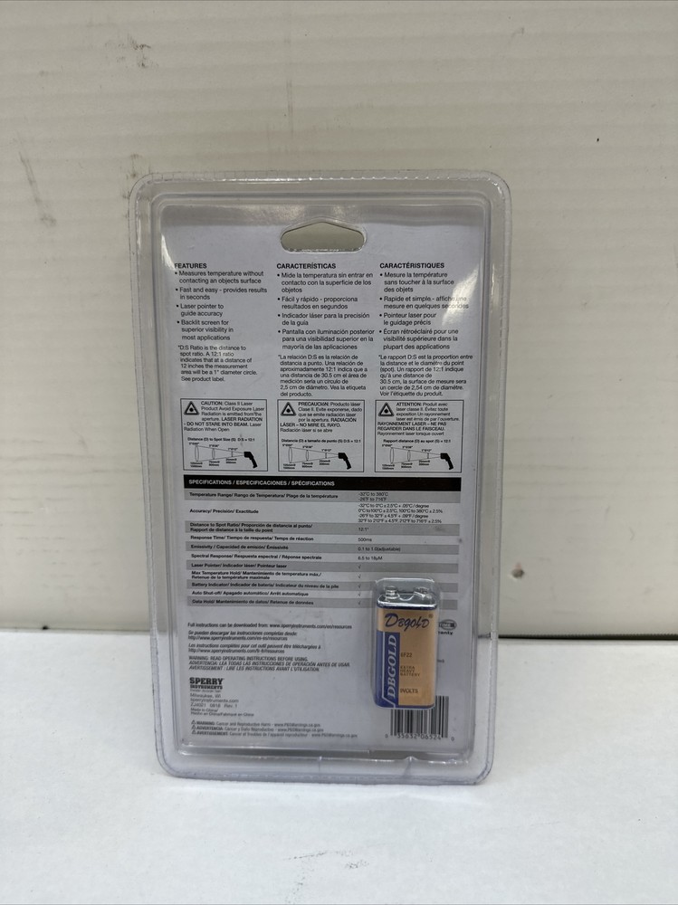 Sperry Instruments TempCheck Non-Contact Infrared Thermometer! Model #IRT200