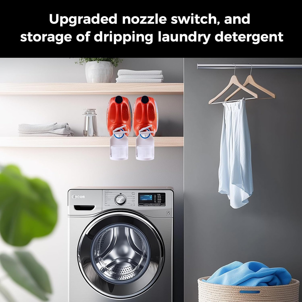[2 Pack] Laundry Detergent Dispenser Cup Holder & Nozzle Force-Saving Switch, So