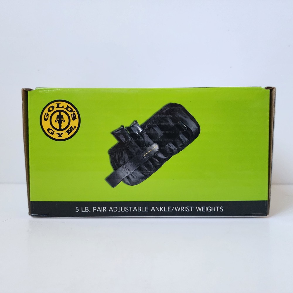 Golds Gym 5 LBS Pair Adjustable Ankle / Wrist Weights Hook and Loop Strap New