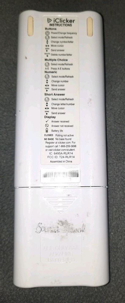 iClicker 2 Classroom Response Student Remote Tested