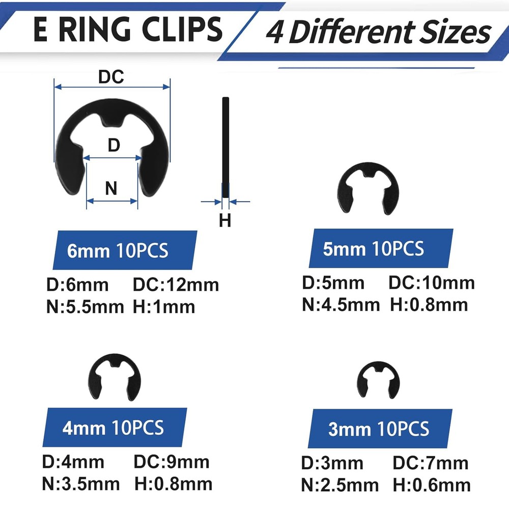 E Clip Tool, E Clips Removal and Installation Assortment Kit Tool Red Handle