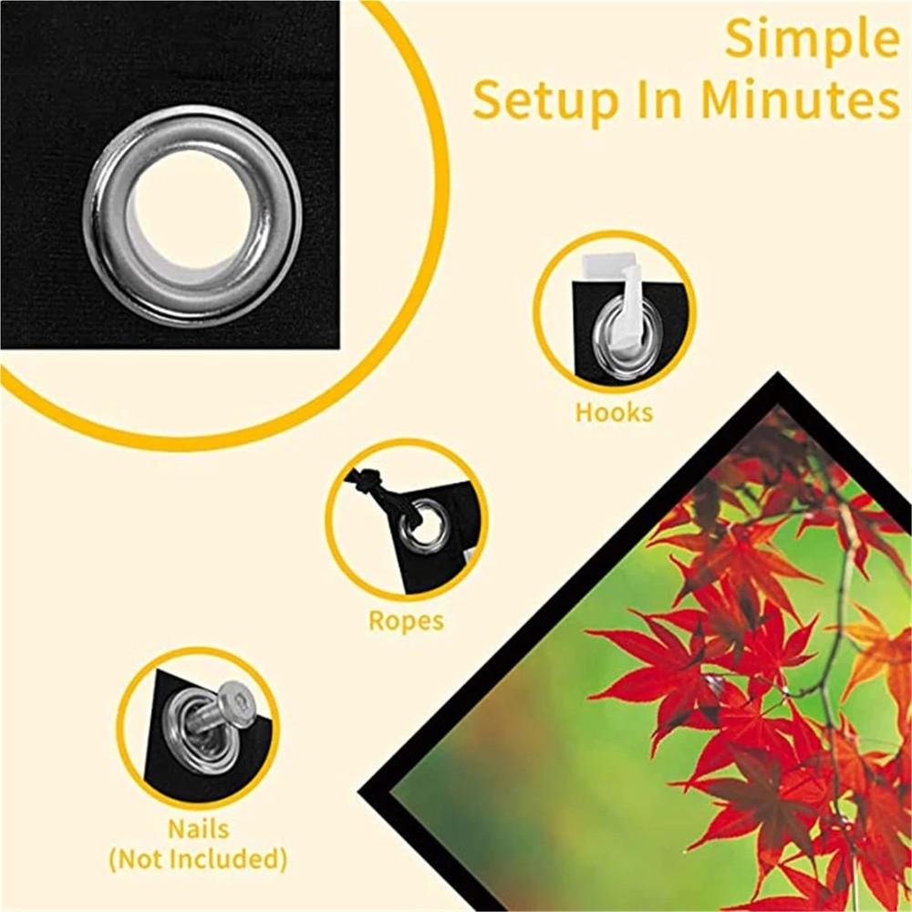 Projector Screen Manual Pull Down HD Screen 16:9 4K 150" Projection Screen