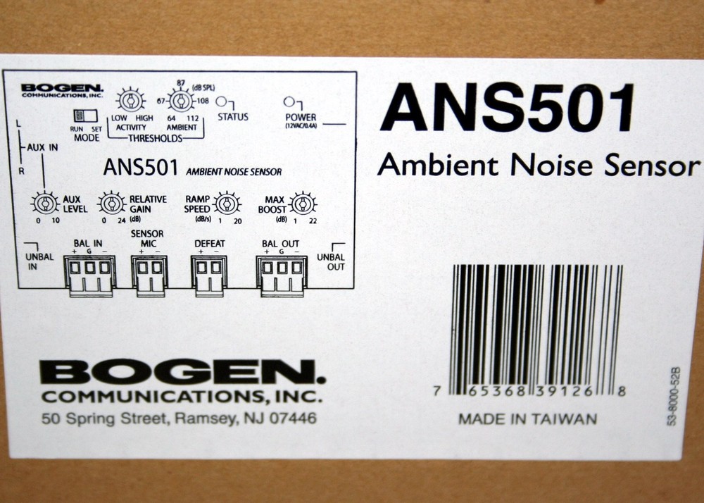BOGEN ANS501 Ambient Noise Sensor with Microphone & Power Supply