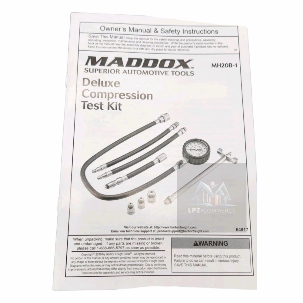 10-Piece Professional Gas Engine Compression Tester Kit – Universal Fit