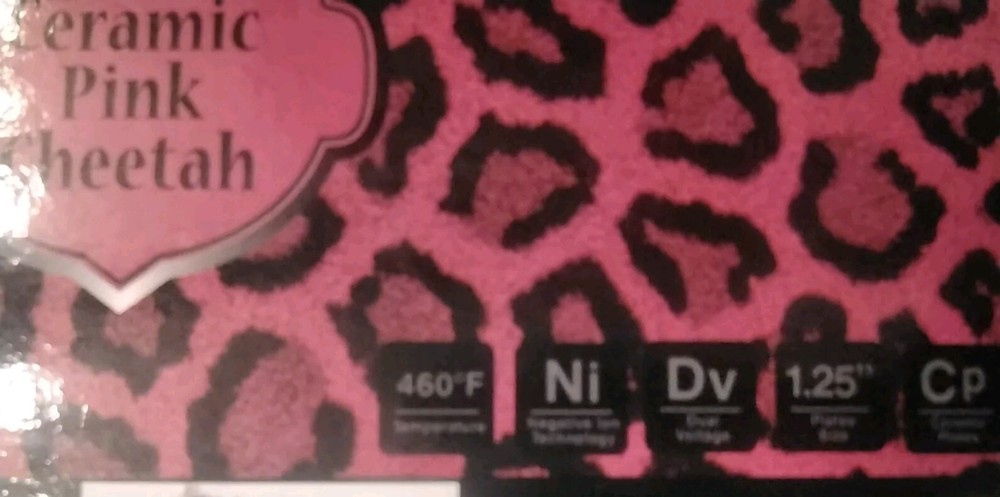Classic Ceramic Cheetah Pink Flat Iron NIB HTF