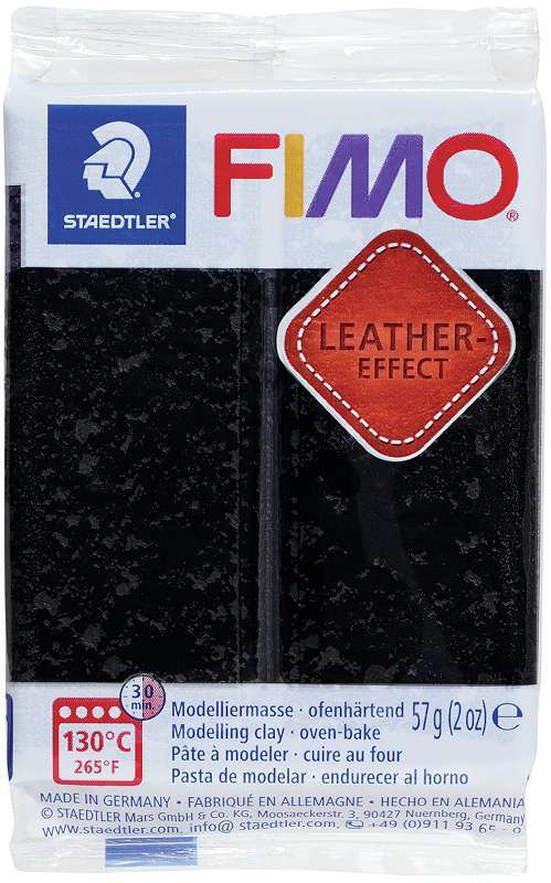 Fimo Leather Effect Polymer Clay 2oz Black