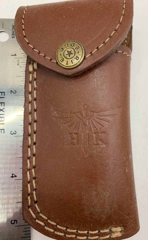 2 Leather Knife Sheaths Decorative Handtooling Brown Belt Loop