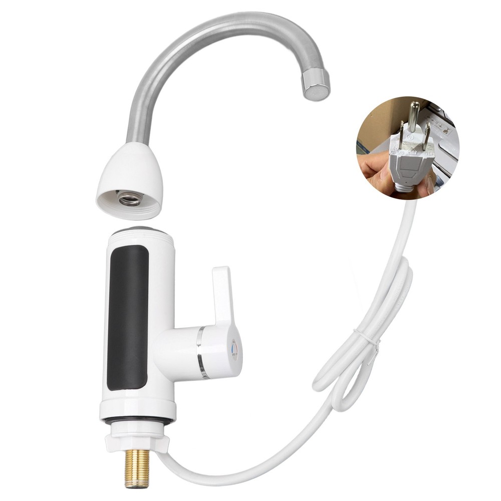 110V Tankless Electric Water Heater Faucet 360° Rotating Hot Water Tap Kitchen