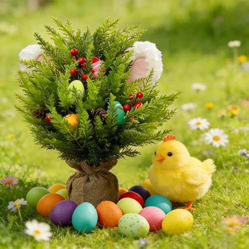1Pcs Artificial Easter Egg Flower Table Ornaments, Easter Pastel Eggs Berry