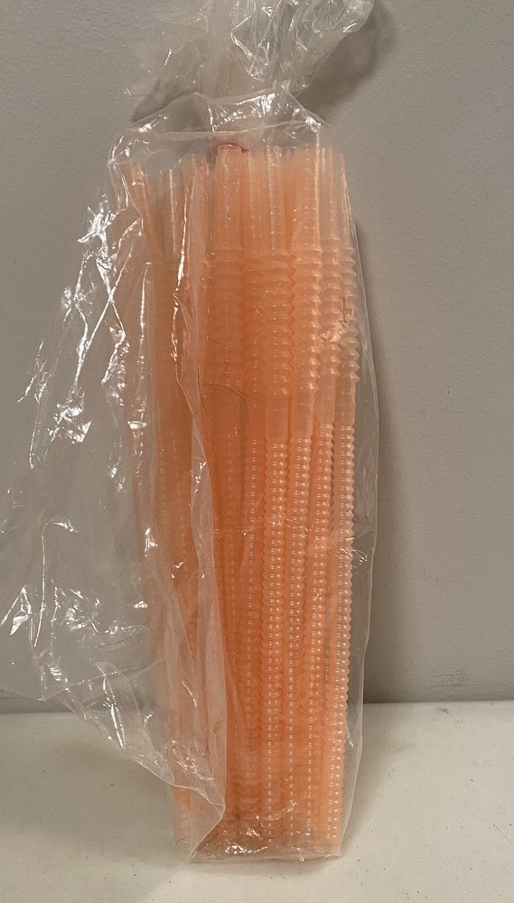 20 Tupperware Pastel Orange Whistle Straws New