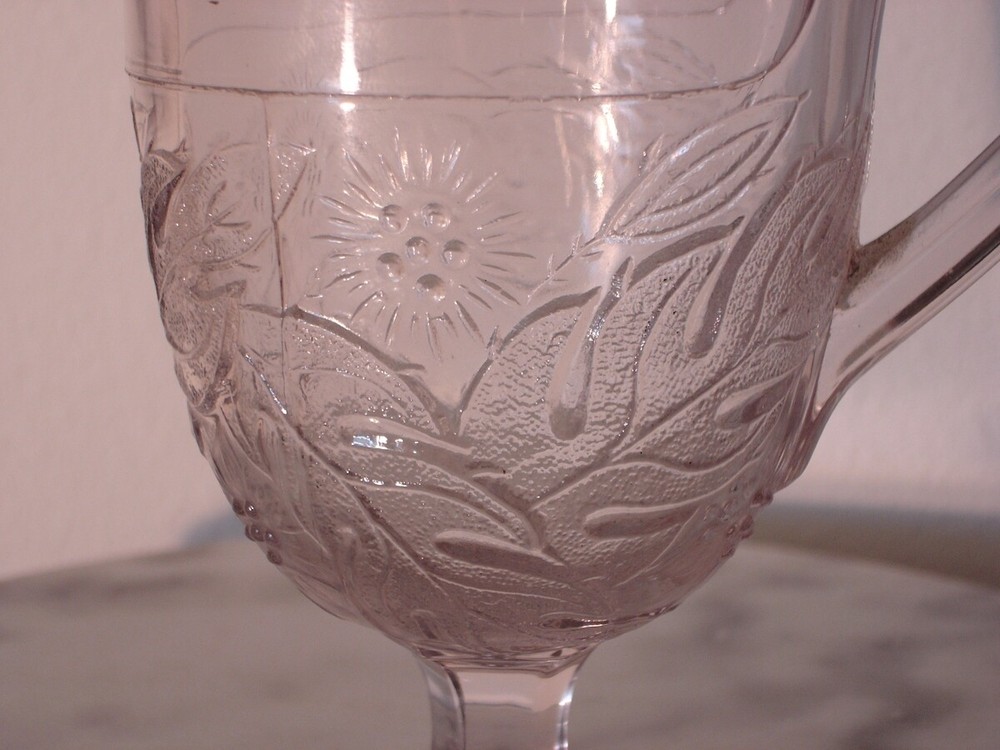 EAPG Windflower Clear crystal footed Creamer