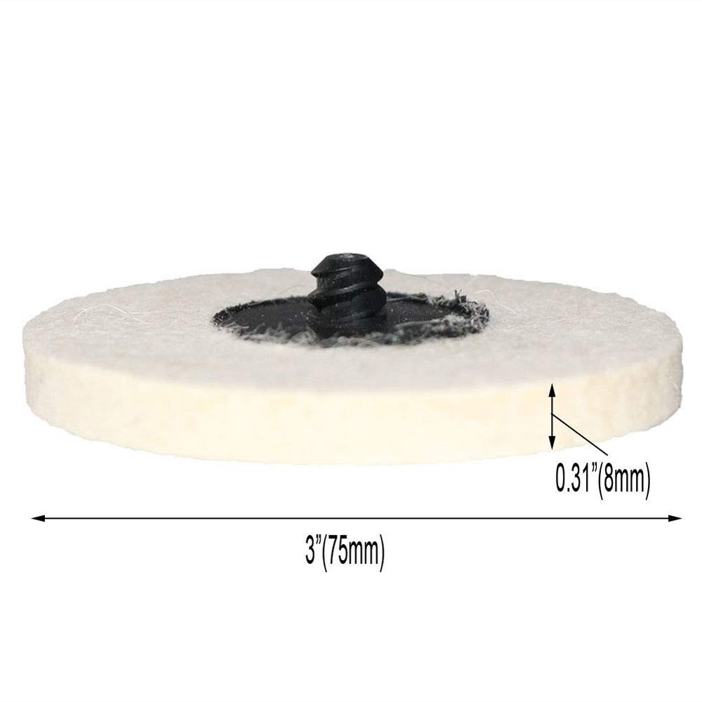 3 inch 10pcs Sanding Pad Wool Felt Quick Change Disc Roll Lock Surface...