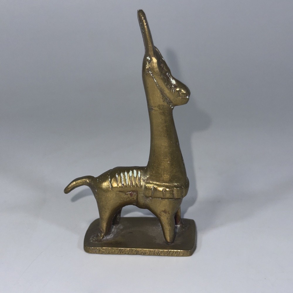 Vintage Handmade Solid Brass LLama Figurine