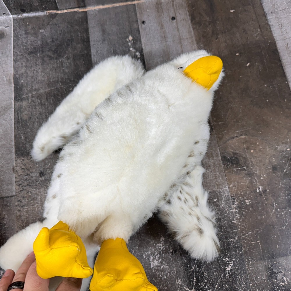 White Spotted Plush Bird - Eagle, Falcon, Owl - Poseable