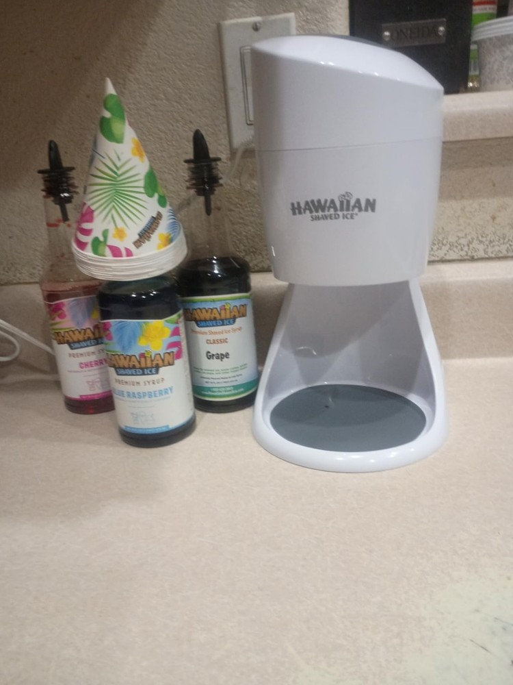 Electric Shaved Ice Maker Bundle - 3 Syrups, Accessories