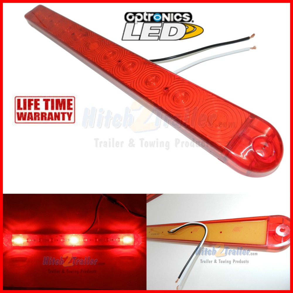 1- LED ID BAR Light RED 3-Diode trailer Submersible, Marine Optronics Waterproof