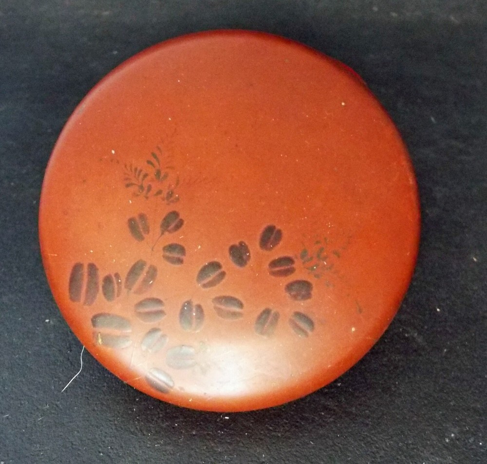 Japanese Lacquer Lidded Circular Box Cinnabar Red & Black - 3 1/2"