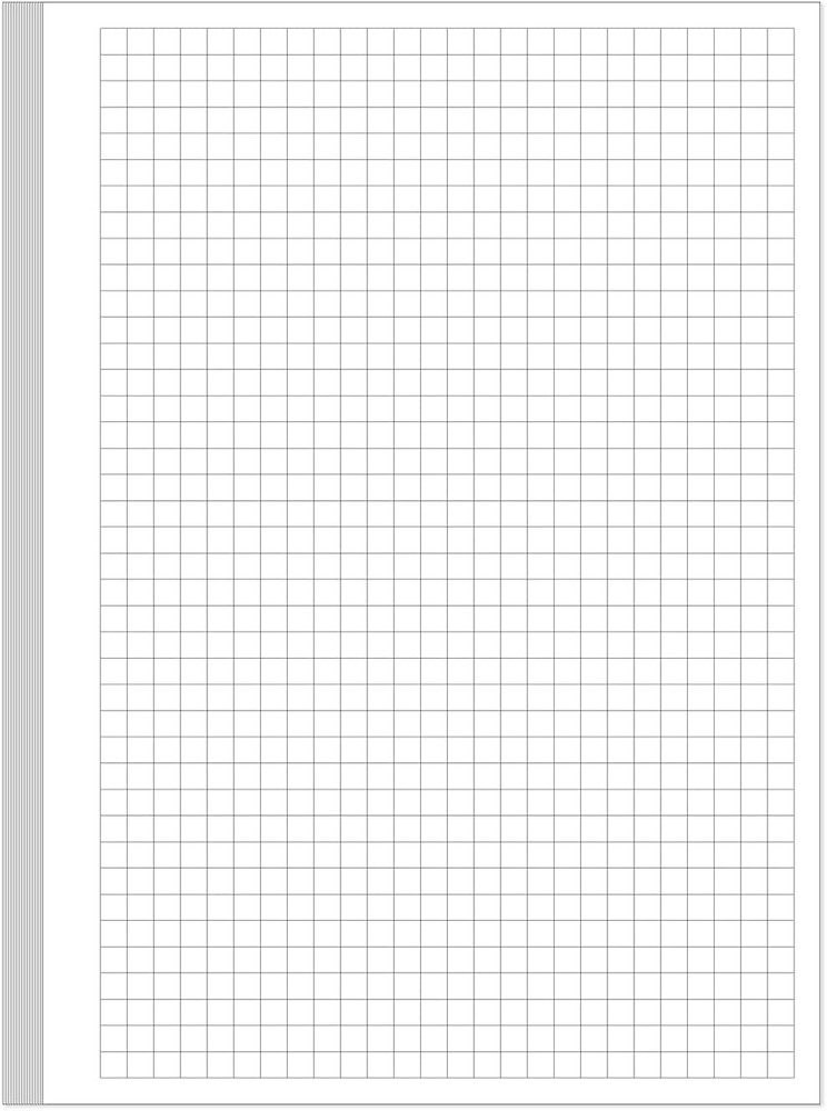 A5 Unpunched Grid Refill Paper - Graph Paper for Ring Binder/Discbound Notebook