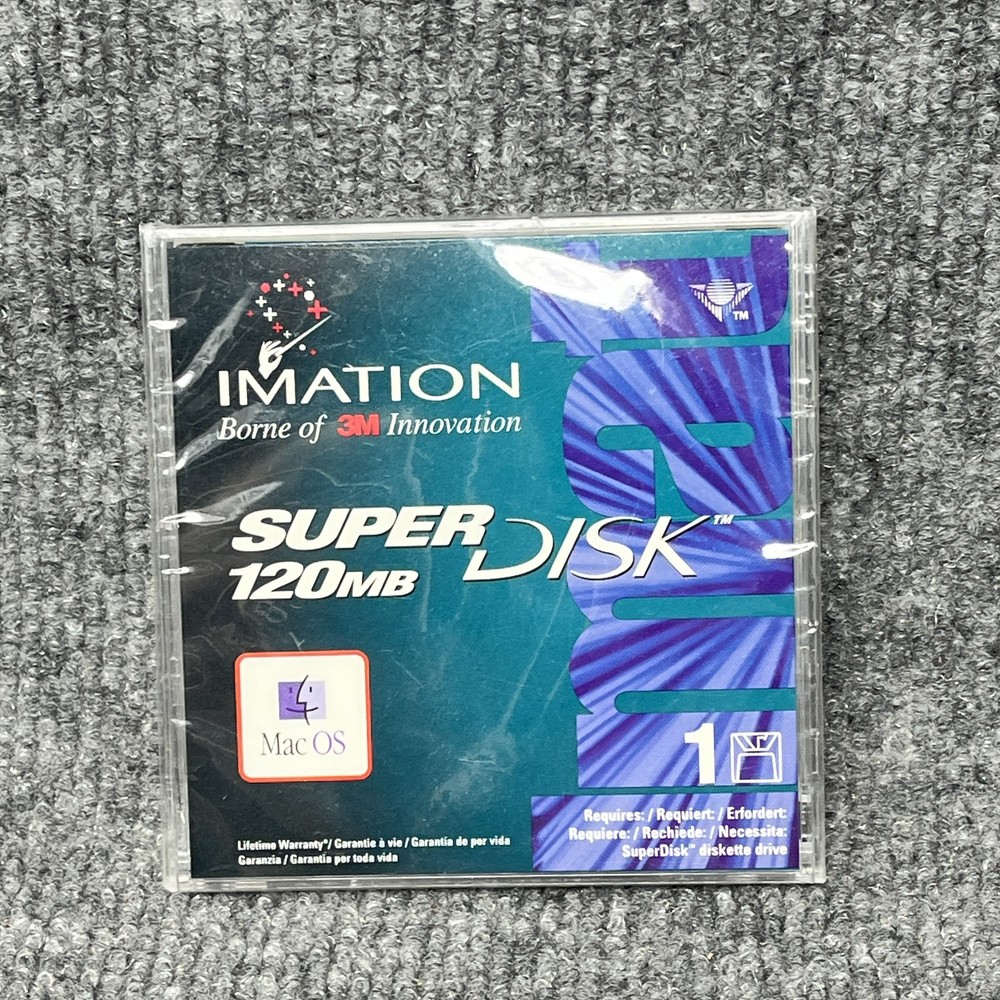 Imation SuperDisk 120MB LS-120 Floppy Disk Mac OS Formatted - New Sealed