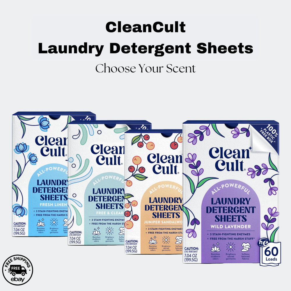 Cleancult Laundry Detergent Sheets 60 Loads | Eco Friendly | Choose Scent