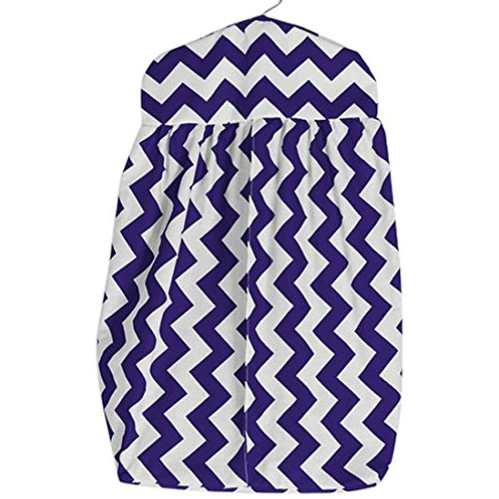 Baby Doll Bedding Chevron Diaper Stacker, Plum
