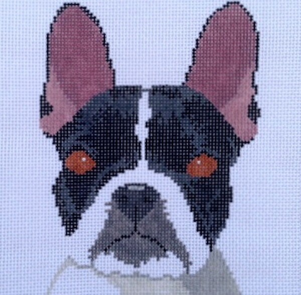 French Bulldog Hand Painted Needlepoint Canvas