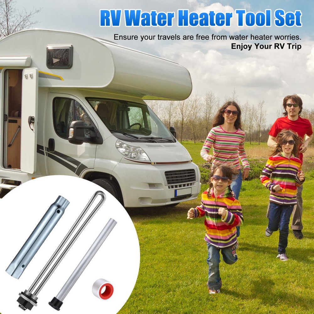 Saillong 4 Pieces RV Water Heater Elements Include 1 Anode Rod 1 as shown