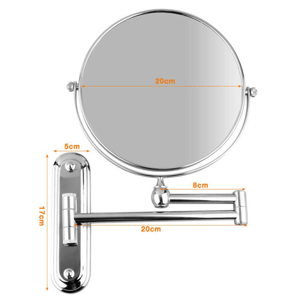 Saving Space Magnifying Wall Mount Makeup Mirror Closeup Two Sides Home Bathroom