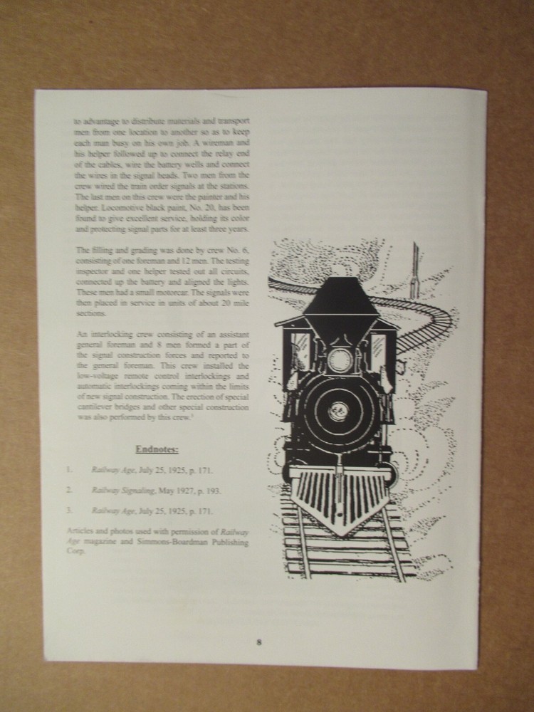 Great Northern Reference Sheet 379 Installing Signals in 1925