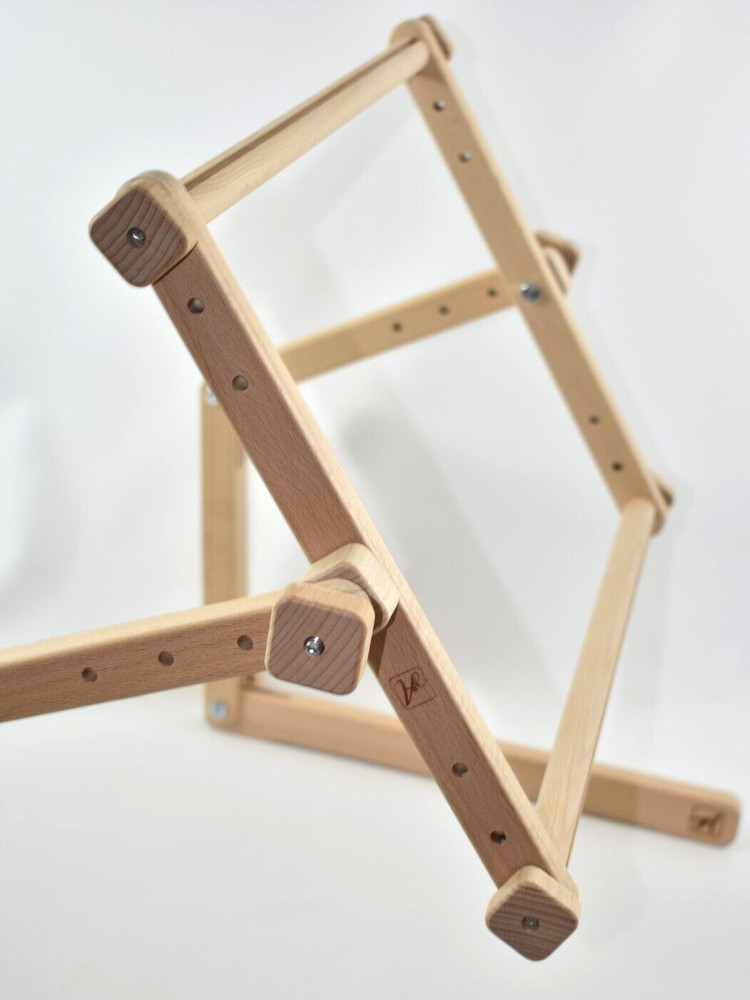 Needlework Table Lap Hands-Free Adjustable Frame Stand Beech Wood Complete EUC!