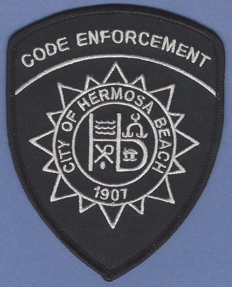 HERMOSA BEACH CALIFORNIA CODE ENFORCEMENT SHOULDER PATCH BLACK