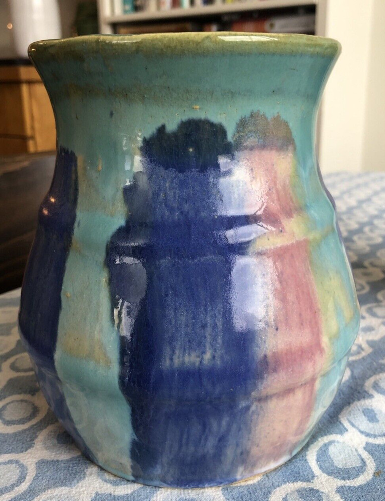 Handsome Hull Hand Painted Stoneware Vase