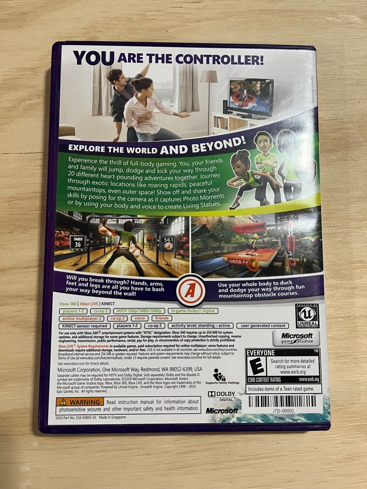 XBox 360 Kinect Sensor and game Lot - Microsoft - TESTED