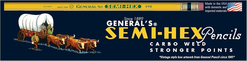 neral's Semi-Hex Graphite #2 HB Pencils 12/Pkg